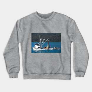 USA. Alaska. Catching Fish is a Hard Labor. Crewneck Sweatshirt